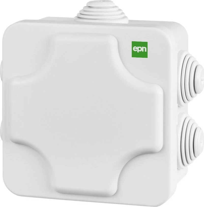 Elektro Plast Nasielsk 2700-02 INDUSTRIAL Hermetiška dėžutė n/t 102x102x47 su 7 riebokšliais IP55 rutulys su padidintu atsparumu UV 2700-02