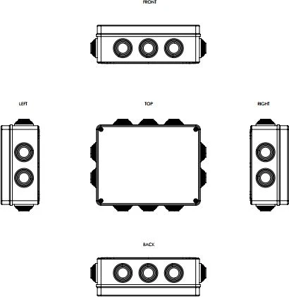Elektro Plast Nasielsk Elektro-Plast Pramoninis encasement n / t 249 x 198 x 81mm su 10 anginas IP55 pilka (2716- 02)