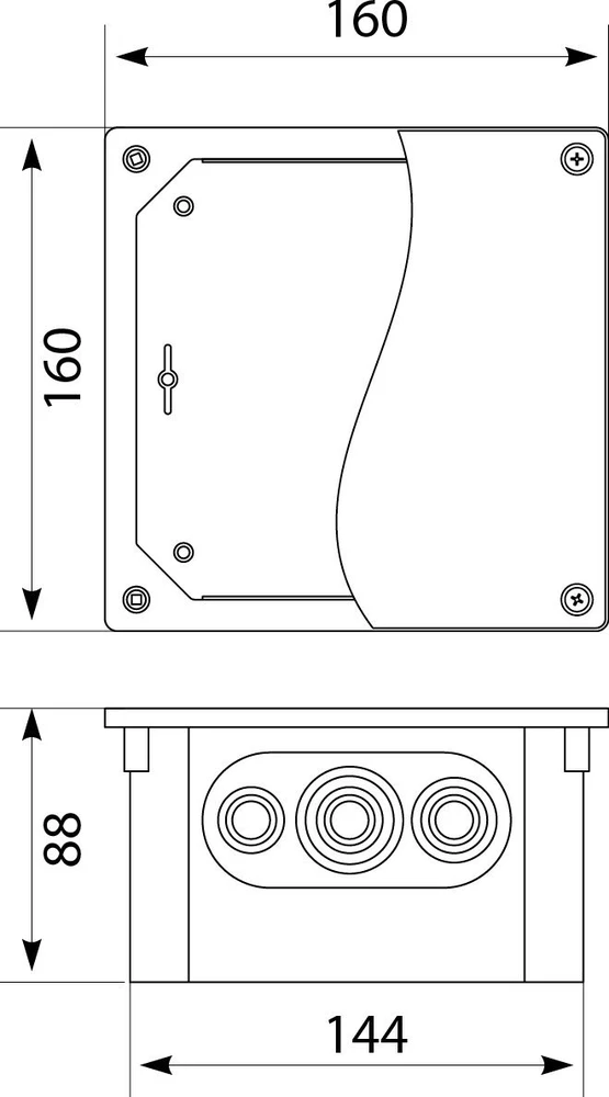 Elektro Plast 64.160 Ppt-EH160 INOX sieninė dėžė, hermetiška, IK10 IP65, nerūdijančio plieno dangtis 64.160