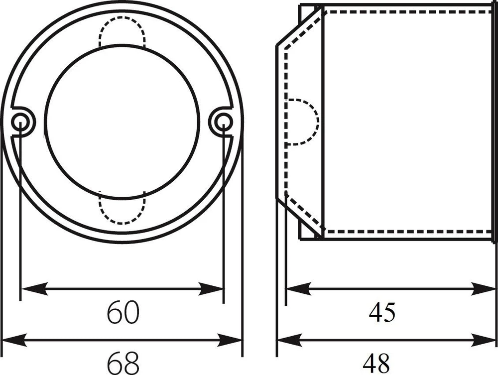 Elektro Plast 13.60 Įleidžiama dėžė 60mm balta gipso kartono PK - fi 60 x 50ep 13.60 /100vnt./