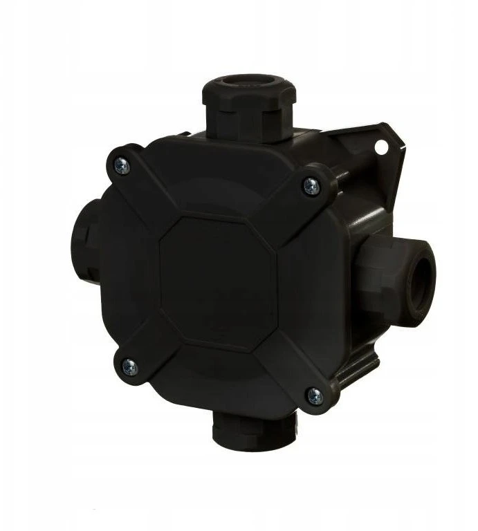Elektro Plast Nasielsk 0298-09 Hermetiška virštinkinė dėžutė, 75X75X33, su įdėklu 5x4/IP67/PG16, juoda, 0298-09