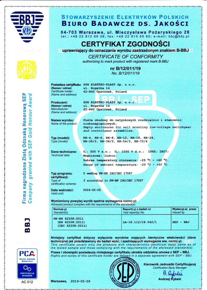 „Elektro-Plast RH-4B“ hermetiškas paskirstymo skydas, montuojamas ant paviršiaus, 4mod IP65 36.03 E-P 4415