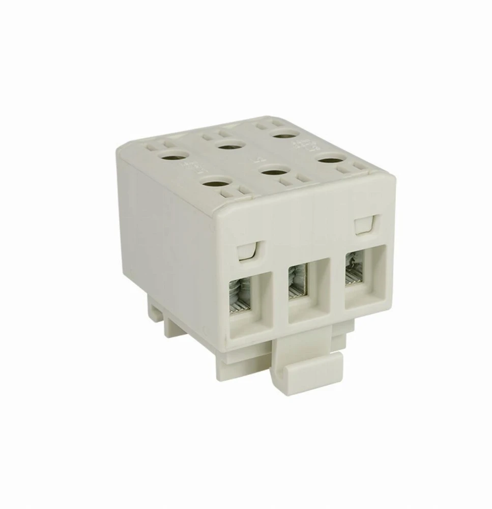 Elektro Plast 48.317 3 polių paskirstymo blokas AL/CU 3x16mm2 pilkas plokščias montavimas ir TH bėgis WLZ35/3x16/s 48.317