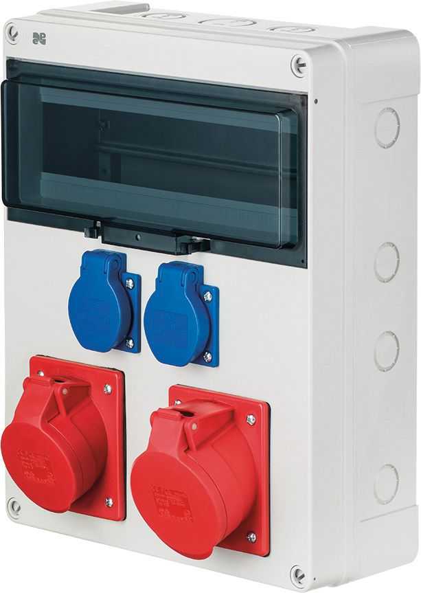 Elektro Plast Nasielsk 6210-00 RS-12 statybos skirstomieji įrenginiai 12 mod. 2x2P+Z, 16A/5P, 32A/5P, IP44 be apsaugos 6210-00