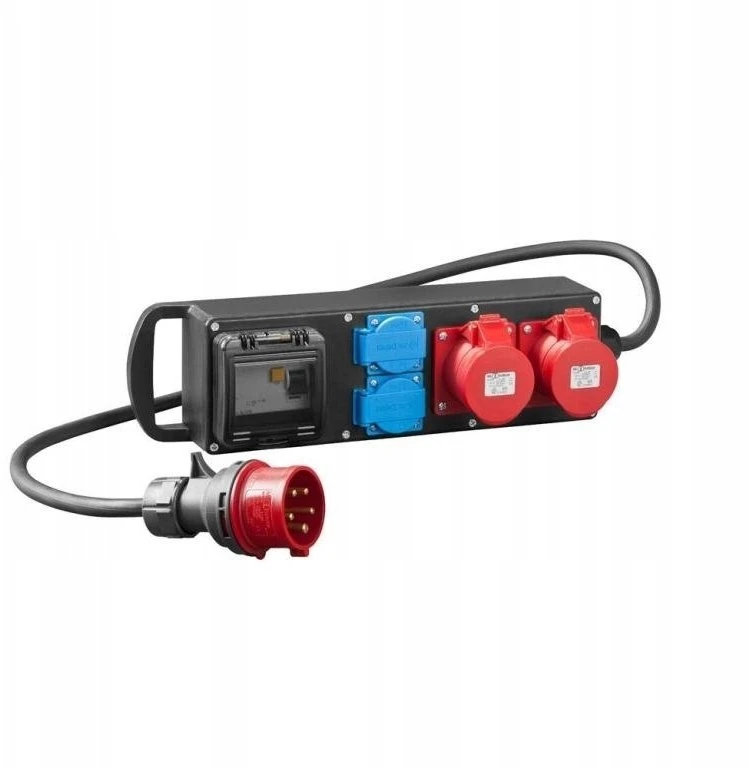 Elektro-Plast Pramoninis skirstytuvas RS-P gumuotas 2x2P+Į, 2x32A 5P, su OnPd laidu ir 32A 5P kištuku su RCD apsauga 7012-10