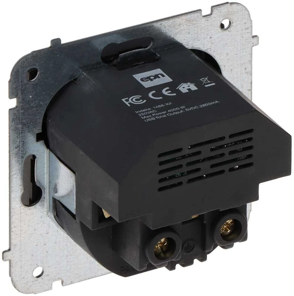 PAVIENIS LIZDAS SU MAITINIMO ŠALTINIU USB SANTRA/4188-19/EPN 230 V 16 A Elektro-Plast