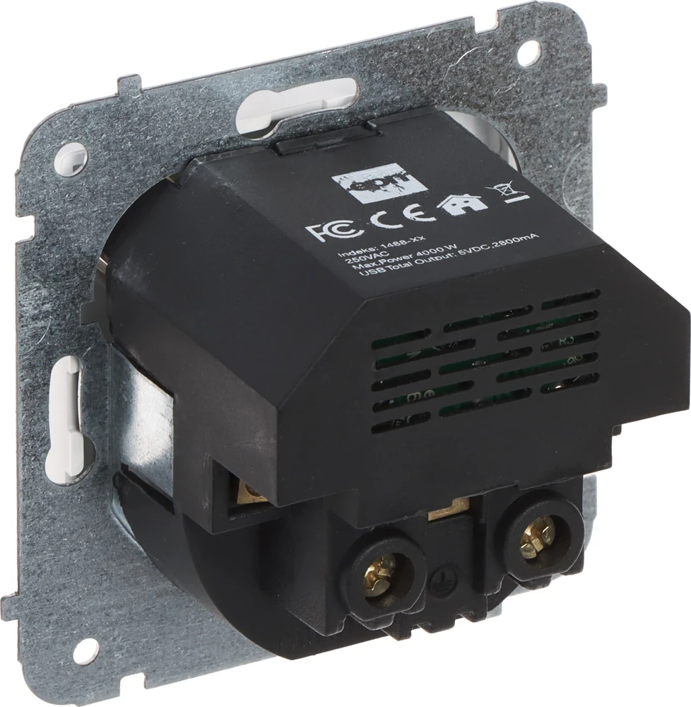 PAVIENIS LIZDAS SU MAITINIMO ŠALTINIU USB SANTRA/4188-10/EPN 230 V 16 A Elektro-Plast