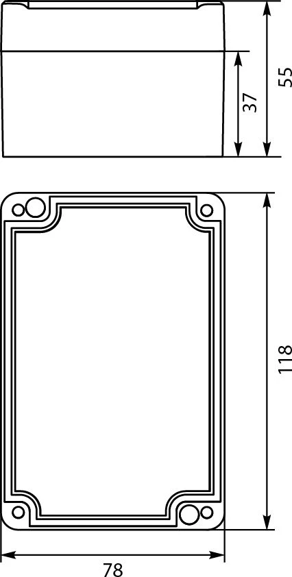 Elektro-Plast STRONG Hermetikos dėžutė n / t 118x78x55mm IP67 PHP -57 pilka (62.57)