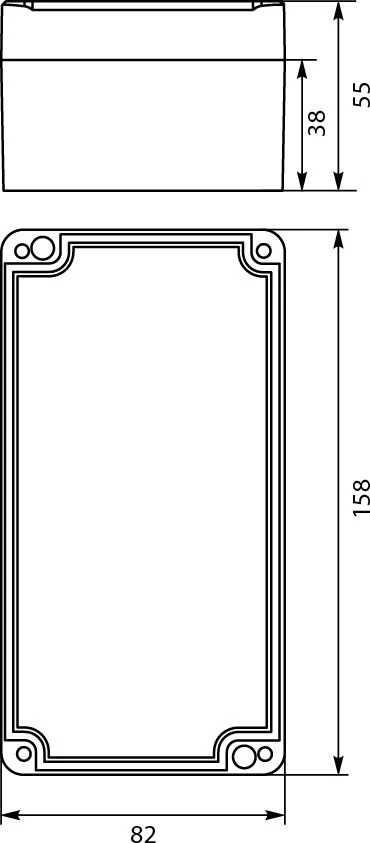 Elektro-Plast STRONG Hermetiška dėžutė n/t 158x82x55mm IP67 PHP-58 pilka (62.58)