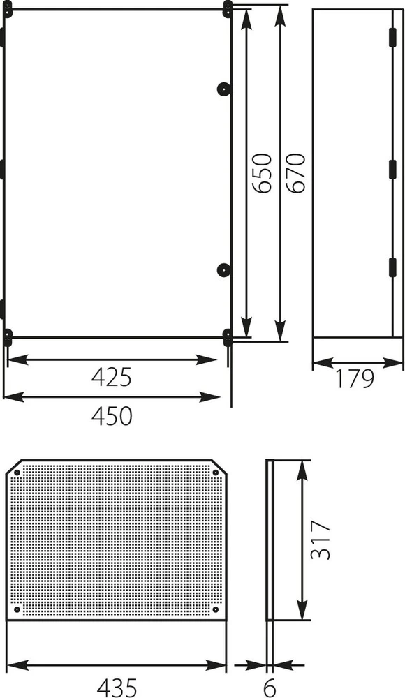 Elektro-Plast Uni3 korpusas Unibox su montavimo plokšte IP65 43.3 E -P 5733