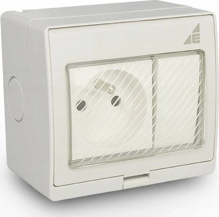 Elektro Plast 55.25 Lizdas vienvietis + Vieno paviršiaus montuojamas jungiklis GPWPN IP55 AQUA55 55.25