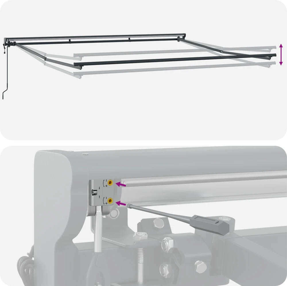 Markizės rėmas Reguliuojamas Antracitas 4 × 3 m Plienas
