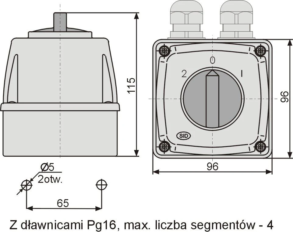 Elektromet 2-0-1 3P 16A IP44 kamera korpuse E16-73 (951672)