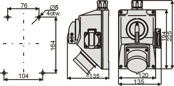 Elektromet C32- 18.1N jungiklis 0-1 + kištukas 32A IP44 (974023)
