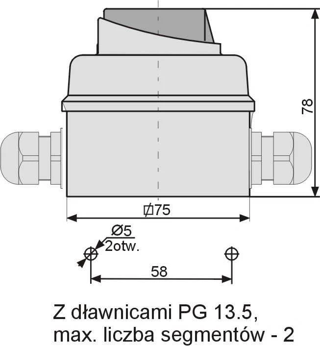 Elektromet Cam switch 0-1 3P 12A IP65 Arc E12-13 korpuse (921213)