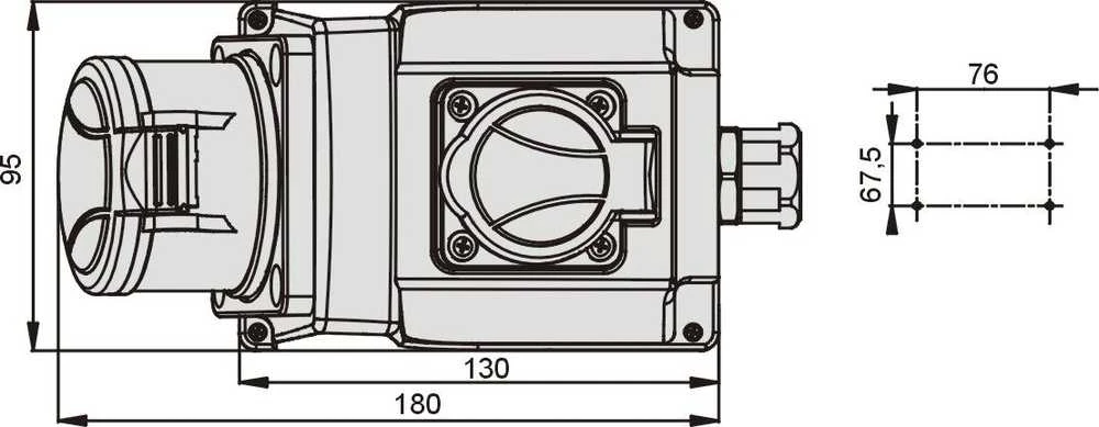 Elektromet COMBI fiksuoti lizdai kaboti su jungtimi geležinkelio raudona 400V / mėlyna 230V (921840)