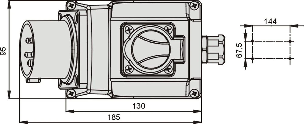 Elektromet Fiksuotasis kištukas COMBI 32A 400V IP44 (922045)