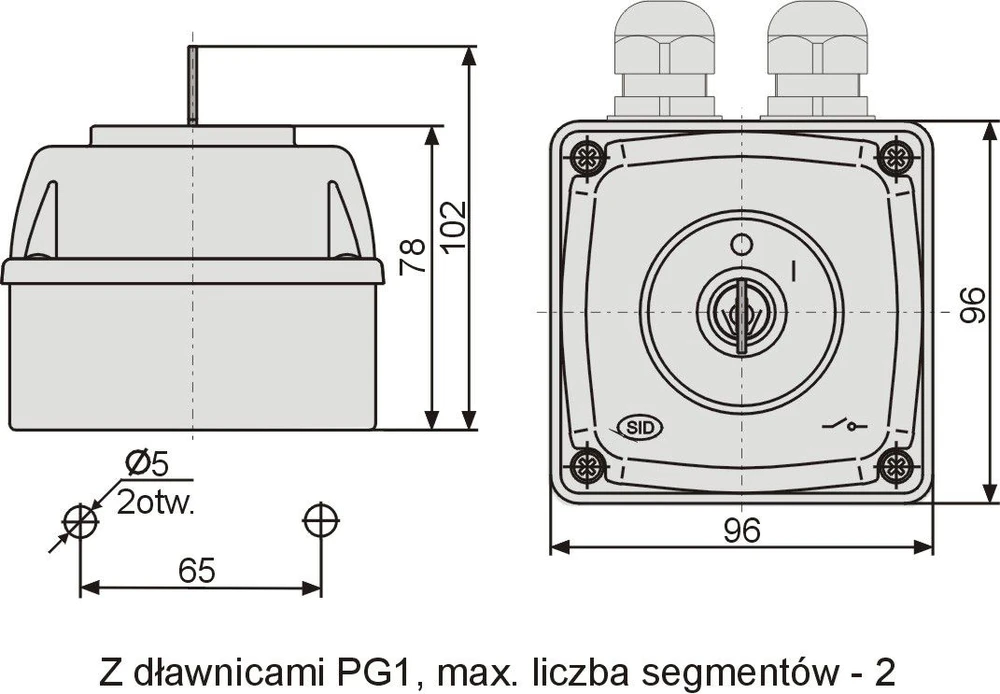 Elektromet Cam jungiklis su užraktu 0-I 3P 25A IP44 korpuse (952580)