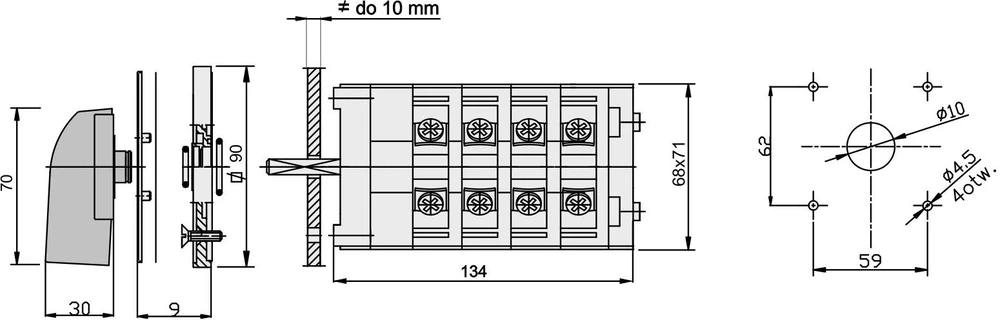 Elektromet Star-delta kumštelio jungiklis 3P 63A IP65 su plokšte (926322)