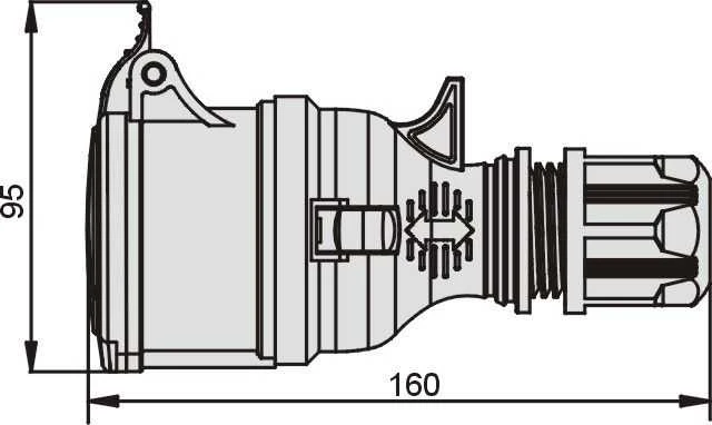 Elektromet nešiojamasis lizdas 16A 400V 5P IP44 (921870)