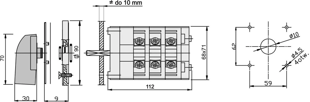 Elektromet L-0-P 3P 63A IP65 su LK 63-42 plokštelė (926342)