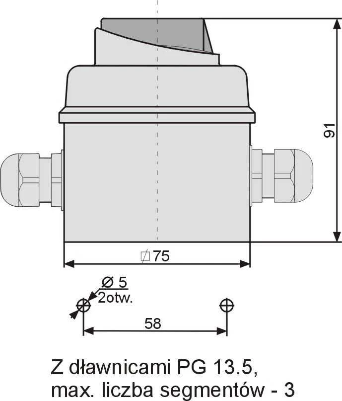 Elektromet Cam jungiklis L-0-P 3P 12A IP65 Arc E12-43 korpuse (921243)
