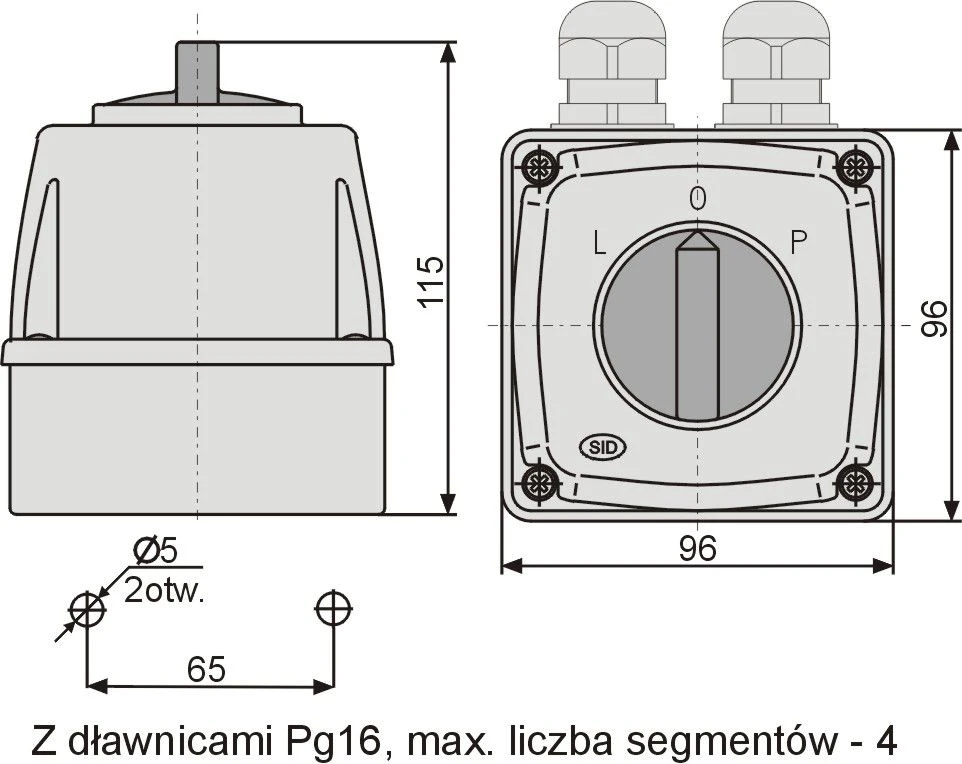 Elektromet Cam jungiklis LOP 25A 3P IP65 korpuse (952543)