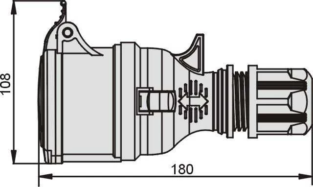 Elektromet Straight nešiojamasis lizdas 32A 400V 5P IP44 (921875)
