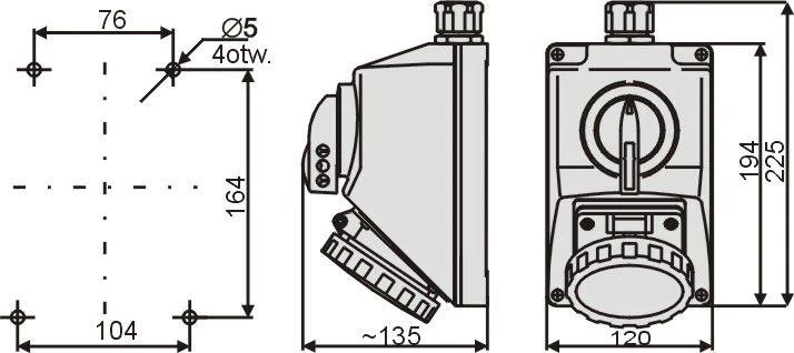 Elektromet Montavimo rinkinys 0-I 16A 5P IP65 (971606)
