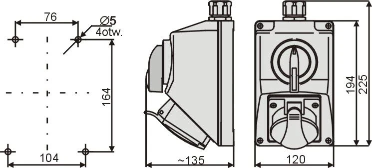 Elektromet Montavimo rinkinys L-0-P 16A 4P IP54 (971607)