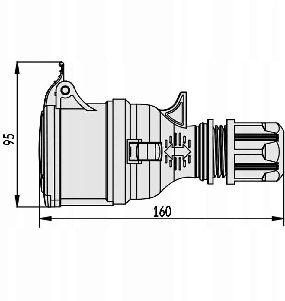 Elektromet Nešiojamas lizdas 16A 5P 400V raudonas TWIST GPP TIP B 16/5 IP44 921880