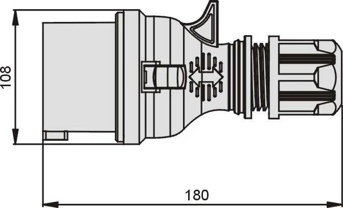 Elektromet Nešiojamas elektros kištukas tiesiai TWIST 32A 400V IP44 (922075)