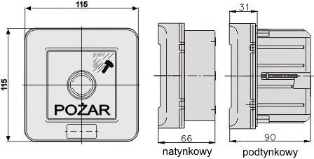 Elektromet 921414 Rankinis gaisro taškas 4R 12A IP65 WP-6s ROP A 921414