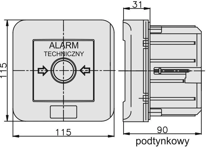 Elektromet signalizacijos jungiklio techninis brėžinys