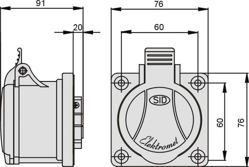 Elektromet Panel lizdas tiesus raudonas 32A 4P (921836)