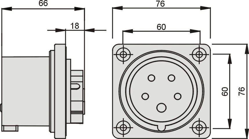 Elektromet Tiesios raudonos materijos kištukas 16A 400V IP44 (922031)