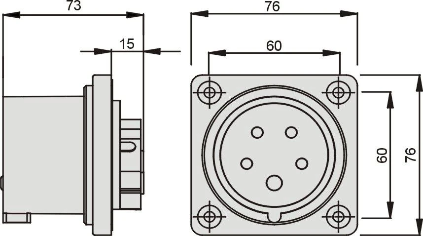 Elektromet Tiesios raudonos materijos kištukas 32A IP44 400V (922036)