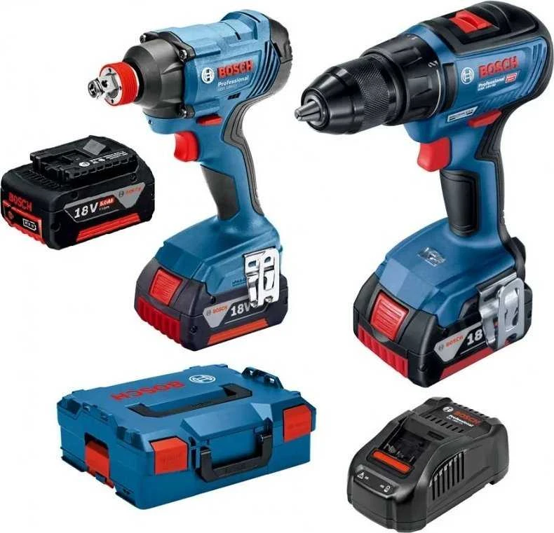 Bosch 18V įrankių rinkinys su akumuliatoriais ir dėže