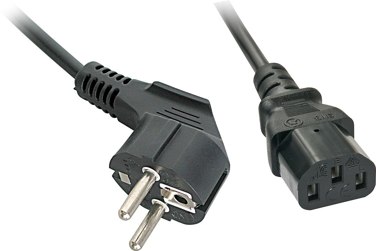 Maitinimo Laidas - LINDY Schuko Kištukas į C13, 0.7m, 10A/250V, Varis, PVC, Juodas