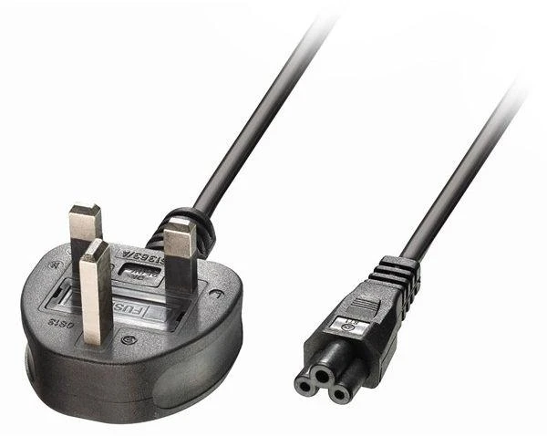 Maitinimo Laidas - LINDY UK 3 Pin Kištukas į C5 Maitinimo Laidas, 250V 2.5A PVC, 2 m, Juodas