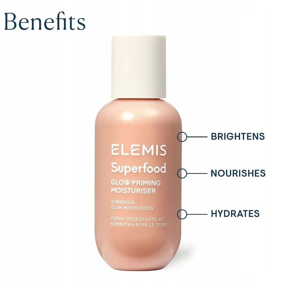 Elemis Superfood Glow Priming Moisturizer skaistinamasis drėkinamasis kremas, 60 ml