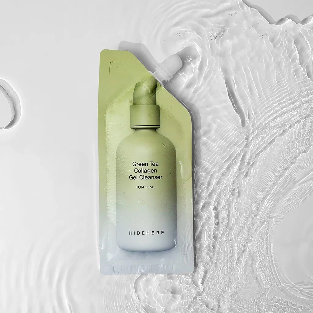 HideHere Žalias Tea Collagen Cleansing & Hydrating Cleansing Gel For Face, 25 g