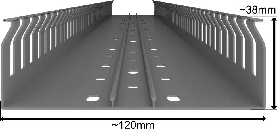 Elettrocanali ECS12040 Savaime gesinantis šukų lovelis 120x40 pilkas su PV UV danga /2m/ ECS12040