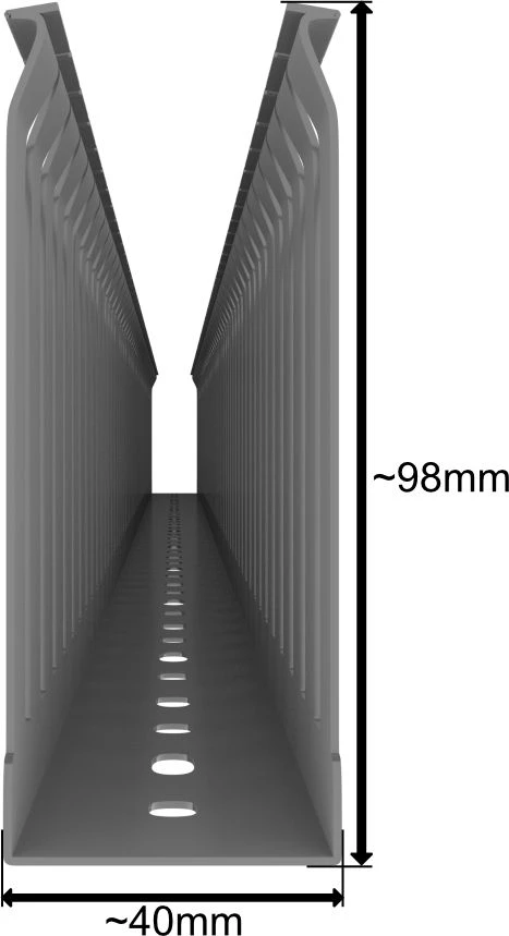 Elettrocanali ECS40100 Savaime gesinantis šukų padėklas 40x100 pilkas su UV apsauga ECS40100 /2m/
