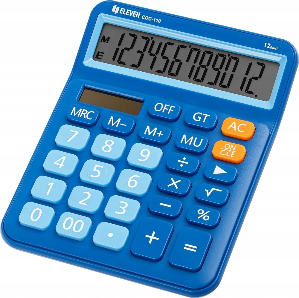 Eleven ELEVEN Calculator Mėlynas biuro skaičiuotuvas, šviesiai mėlyni skaičių mygtukai, CDC110BL