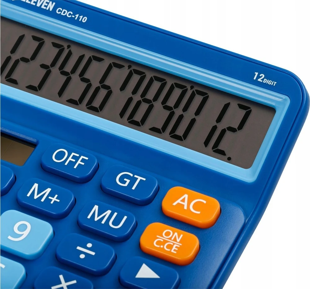 Eleven ELEVEN Calculator Mėlynas biuro skaičiuotuvas, šviesiai mėlyni skaičių mygtukai, CDC110BL