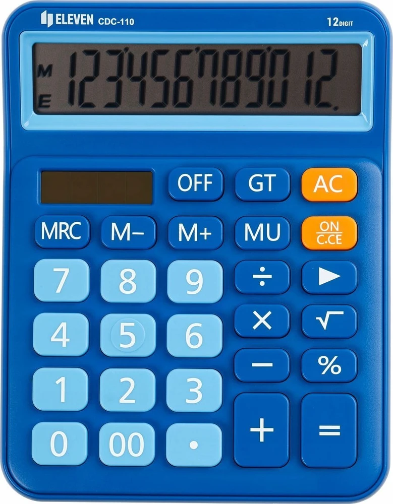 Eleven ELEVEN Calculator Mėlynas biuro skaičiuotuvas, šviesiai mėlyni skaičių mygtukai, CDC110BL