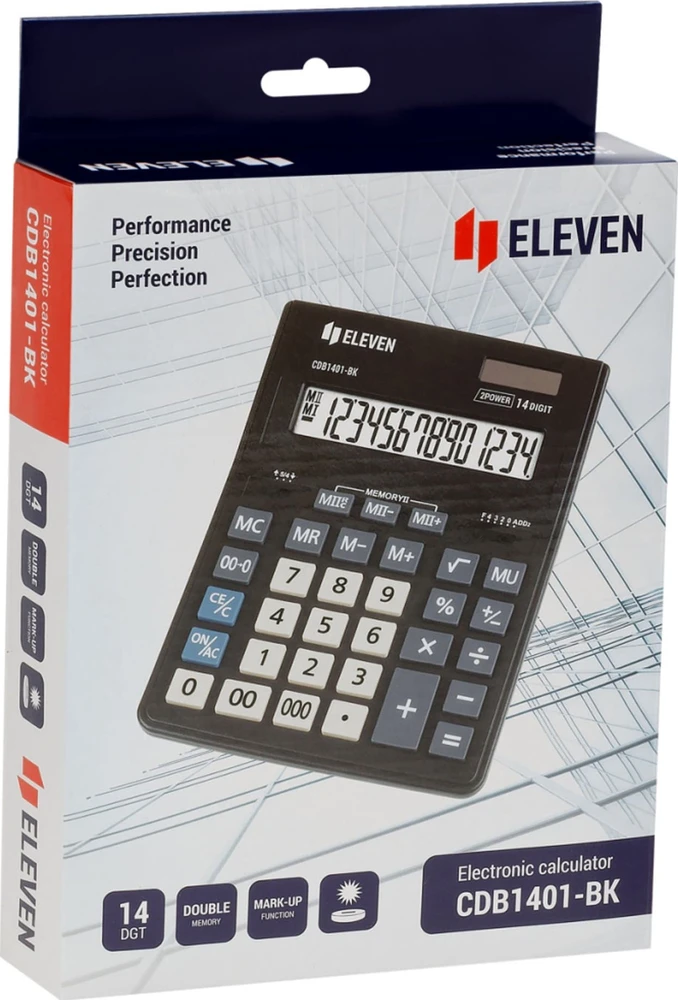 Eleven CDB1401-BK skaičiuotuvas pakuotėje