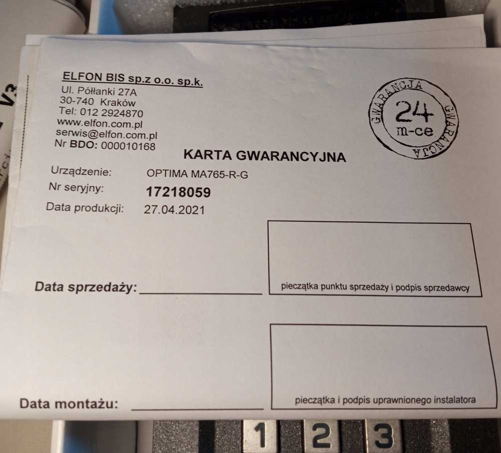 ELFON OPTIMA OP-MA765R-G MODULIS SU RFID GRAFITU