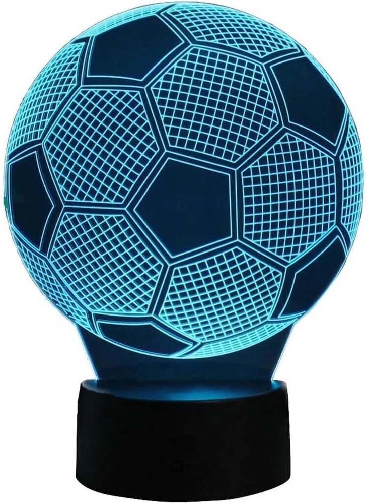 Elight ILU 3D Ilūziju LED Nakts Lampa ar Futbola Bumbu Multi-krāsu Gaisma (25x15cm) USB Darbināta